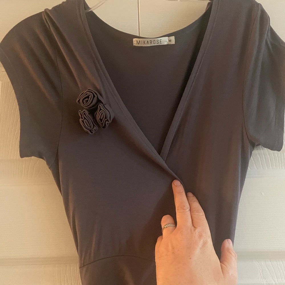 Mikarose Charcoal Gray Wrap Dress in medium